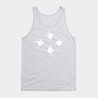 hand in the white glove points in the direction with the index finger Tank Top